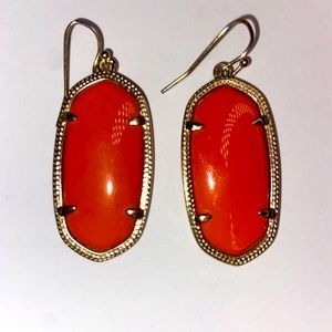 Kendra Scott Elle Earrings in Gold with Orange Stone